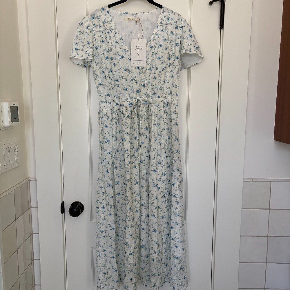 Christy Dawn "The Dawn" Dress, Medium, Blue and White Floral, NWT